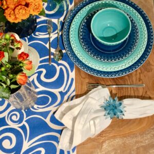 Camino de Mesa Abstracto Azul 180