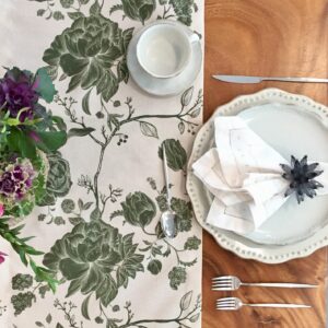 Camino de Mesa Floral Verde 180