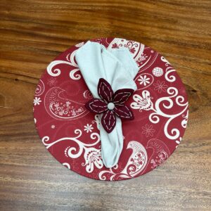 Servilleteros Flor Vinotinto Setx8