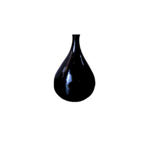 Florero botijo negro