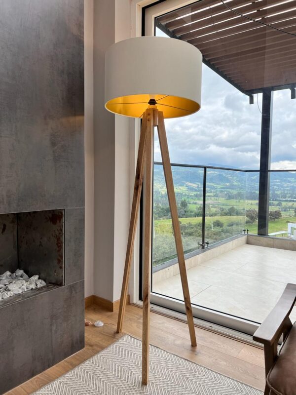 Lampara Piso De Madera - Imagen 3