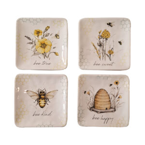 Plato cuadrado Abeja Set X4