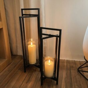 Farol Tejido Metálico Negro - Mediano y Pequeño